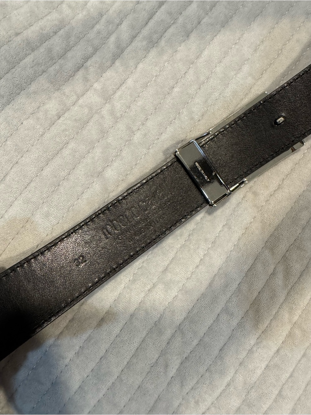 Roberto Cavalli Black Leather Belt with Silver Logo Plate - Picture 8 of 9